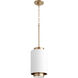 Fort Worth 1 Light 8 inch Studio White and Aged Brass Mini Pendant Ceiling Light