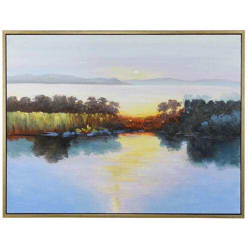 Cameron Blue and Green and Yellow and Multicolor and Gold Frame Wall Art