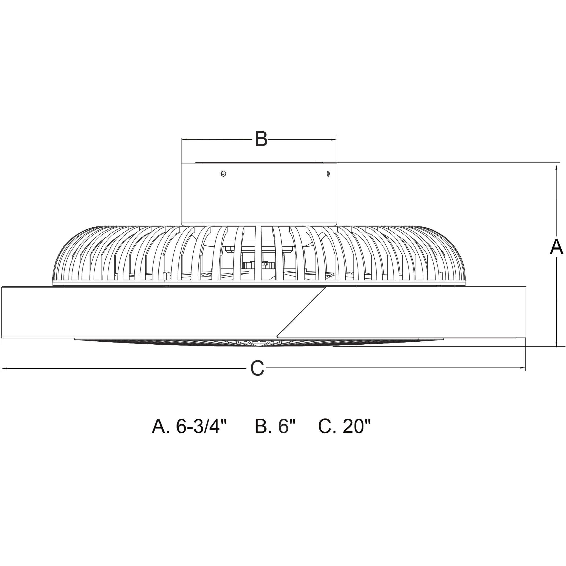 Everette 20 inch Matte Black with Clear Blades Ceiling Fan, DC Motor