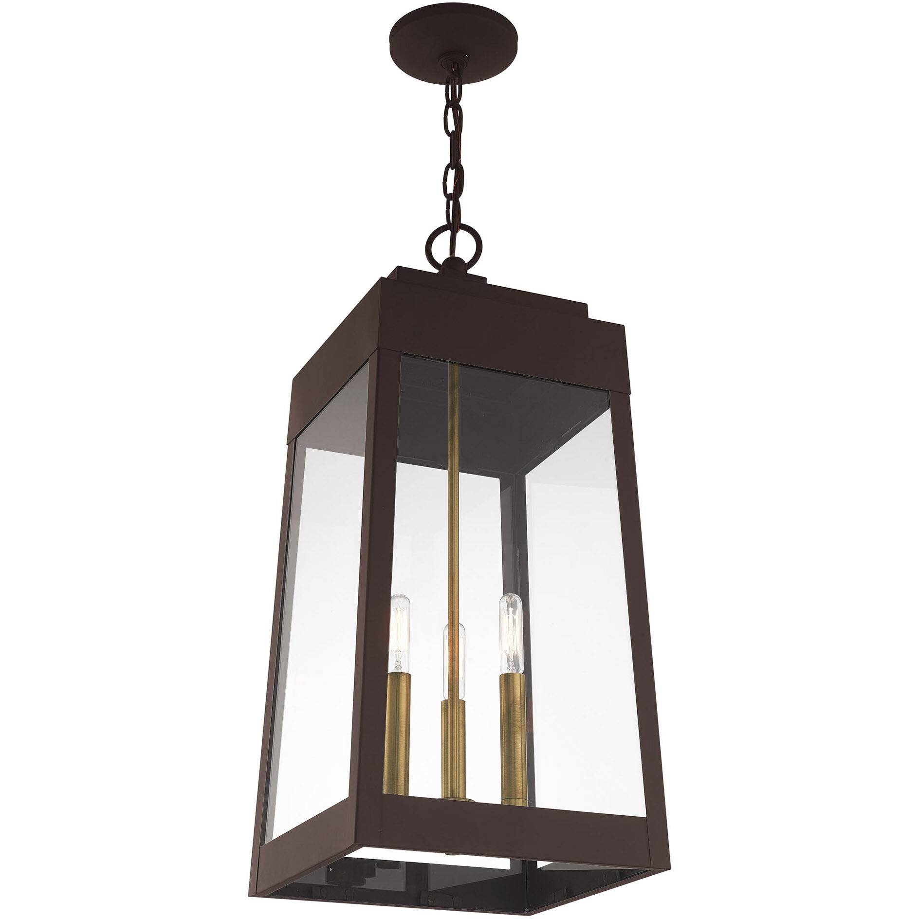 Oslo 3 Light 10.5 inch Bronze Outdoor Pendant Lantern