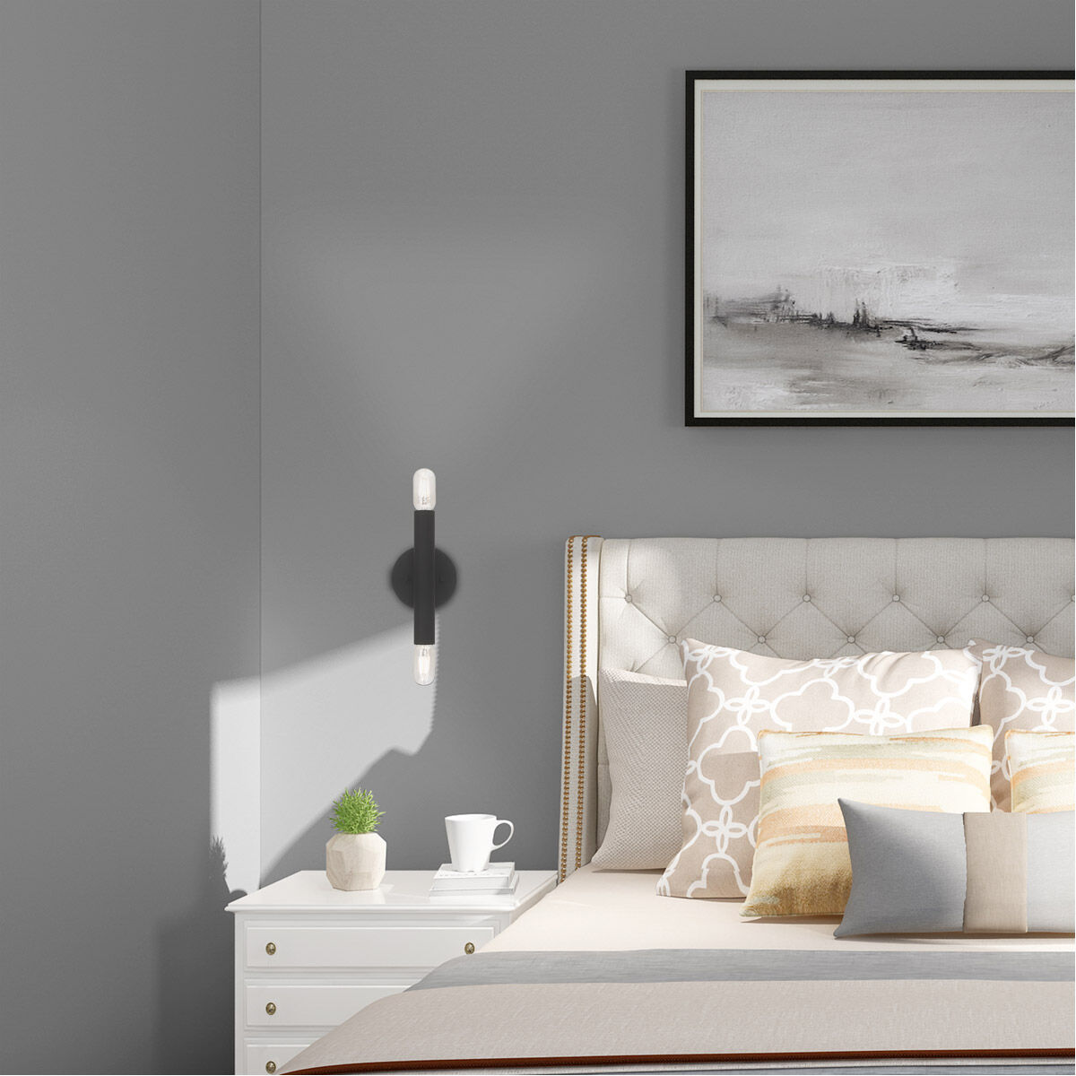 Copenhagen 2 Light 5 inch Black ADA ADA Wall Sconce Wall Light