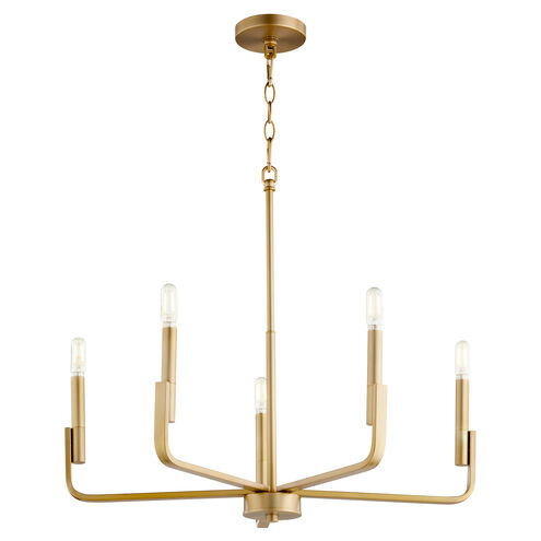 Tempo 6 Light 25 inch Aged Brass Chandelier Ceiling Light