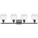Ballston Small Waverly 4 Light 36 inch Matte Black Bath Vanity Light Wall Light, Ballston