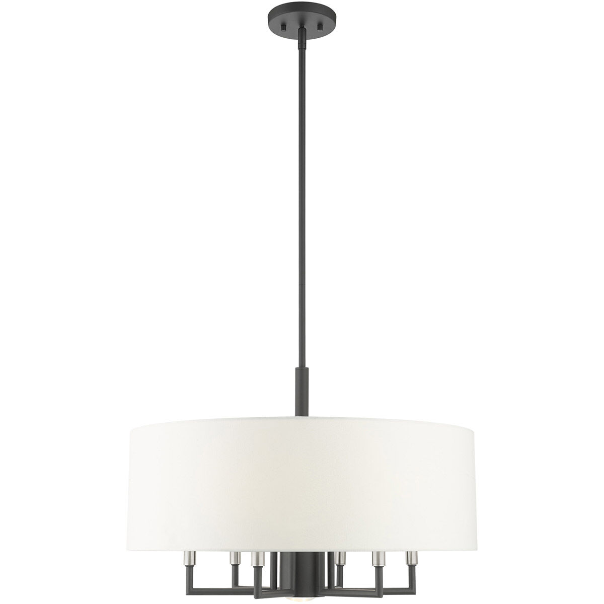 Meridian 7 Light 24 inch Scandinavian Gray Pendant Chandelier Ceiling Light