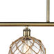 Ballston Farmhouse Rope LED 48 inch Antique Brass Island Light Ceiling Light in Clear Glass with Brown Rope, Ballston