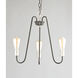 Haven 3 Light 18.5 inch Black and Satin Nickel Single-Tier Chandelier Ceiling Light