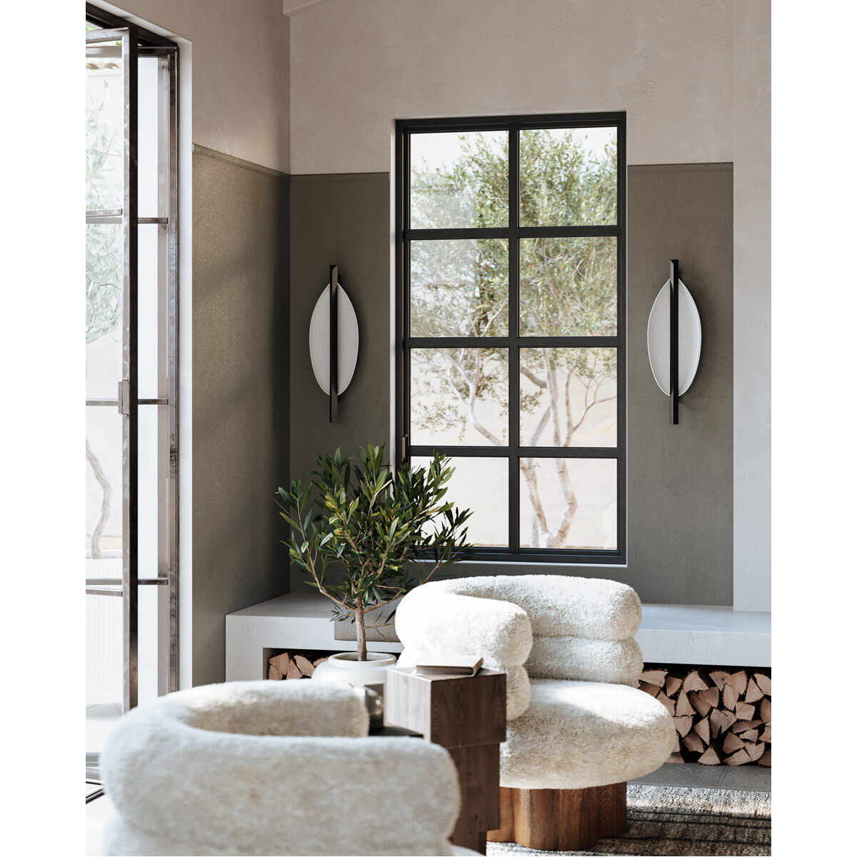 Ithaca LED 8 inch Black Nickel/White Plaster Wall Sconce Wall Light