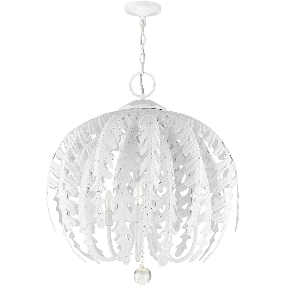 Acanthus 5 Light 26 inch Antique White Chandelier Ceiling Light