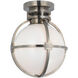 Chapman & Myers Gracie LED 10 inch Antique Nickel Captured Globe Flush Mount Ceiling Light