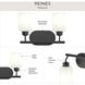 Reines 2 Light 14.75 inch Matte Black Bath Vanity Wall Light