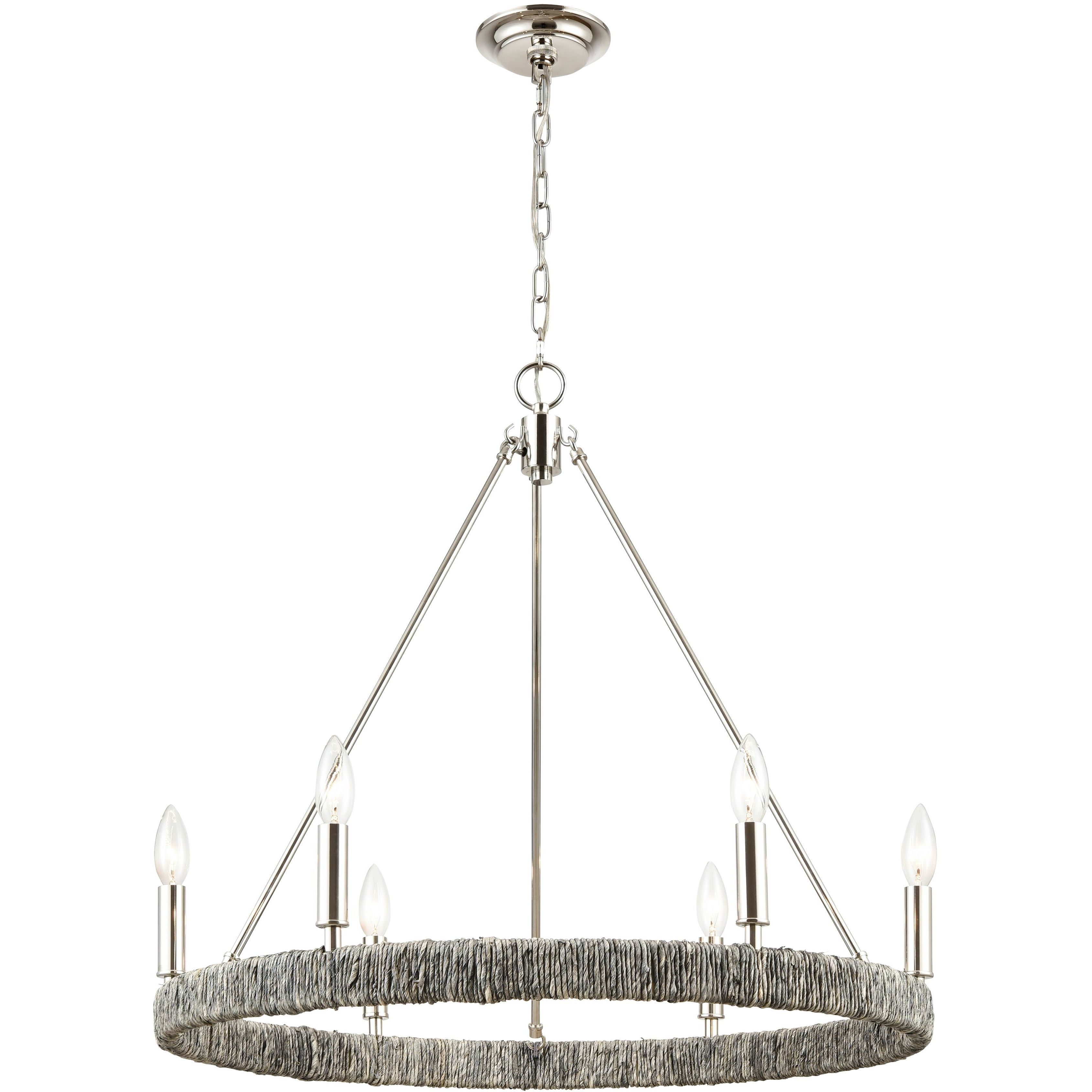 Abaca 6 Light 27.00 inch Chandelier