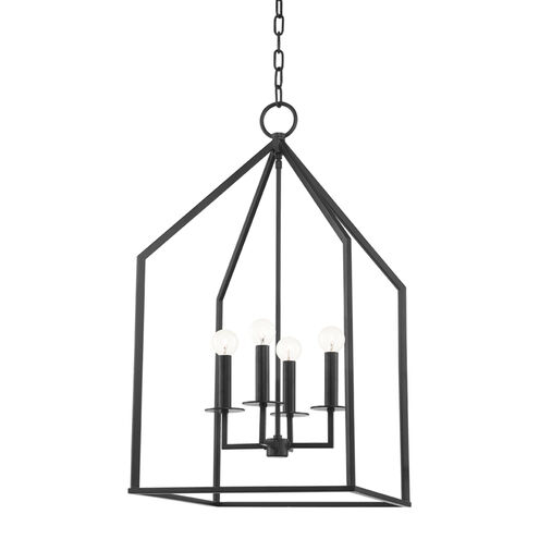 Lena 4 Light 16 inch Aged Iron Pendant Lantern Ceiling Light, Large