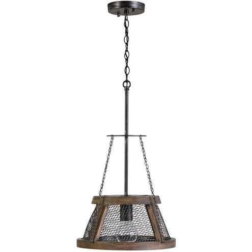 Lagmore 1 Light 13.5 inch Zinc and Wood Pendant Ceiling Light