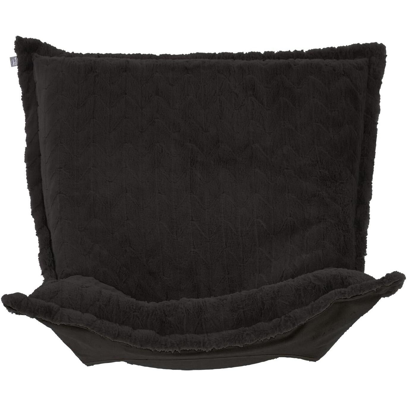 Puff 40 inch Angora Ebony Cushion