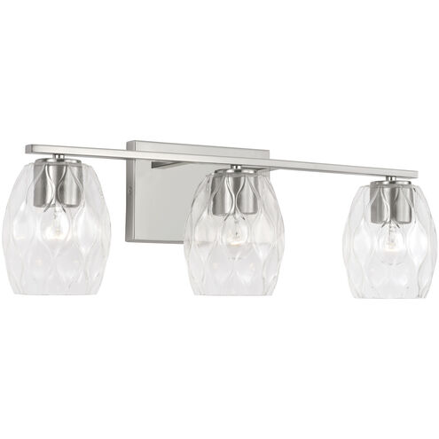 Lucas 3 Light 24 inch Brushed Nickel Vanity Light Wall Light