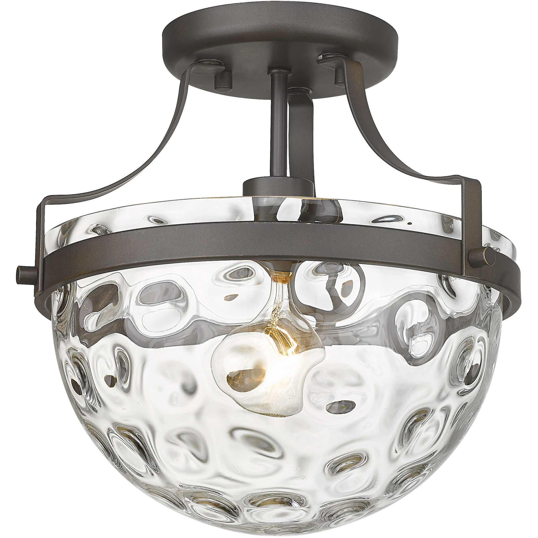 Quinn 1 Light 11 inch Oil Rubbed Bronze Semi-Flush Ceiling Light