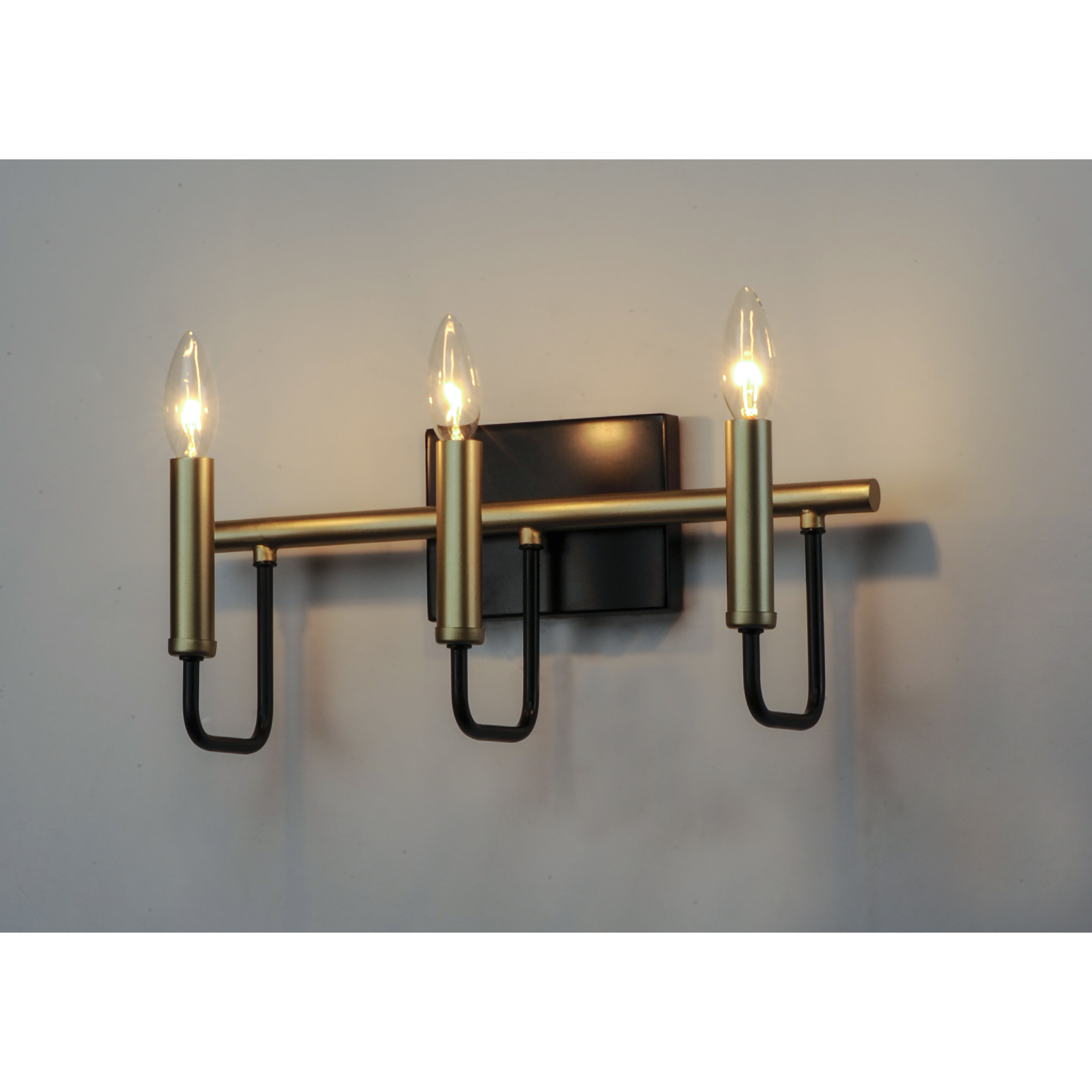 Sullivan 3 Light 16.25 inch Black/Gold Bath Vanity Wall Light