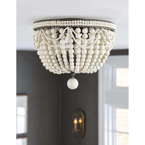 Malibu 3 Light 15 inch White Flush Mount Ceiling Light