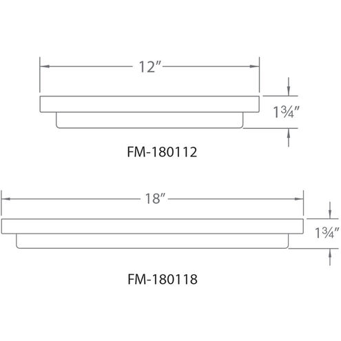 Metro LED 12 inch Chrome Flush Mount Ceiling Light
