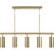 Robbie 5 Light 40 inch Aged Brass Island Light Ceiling Light