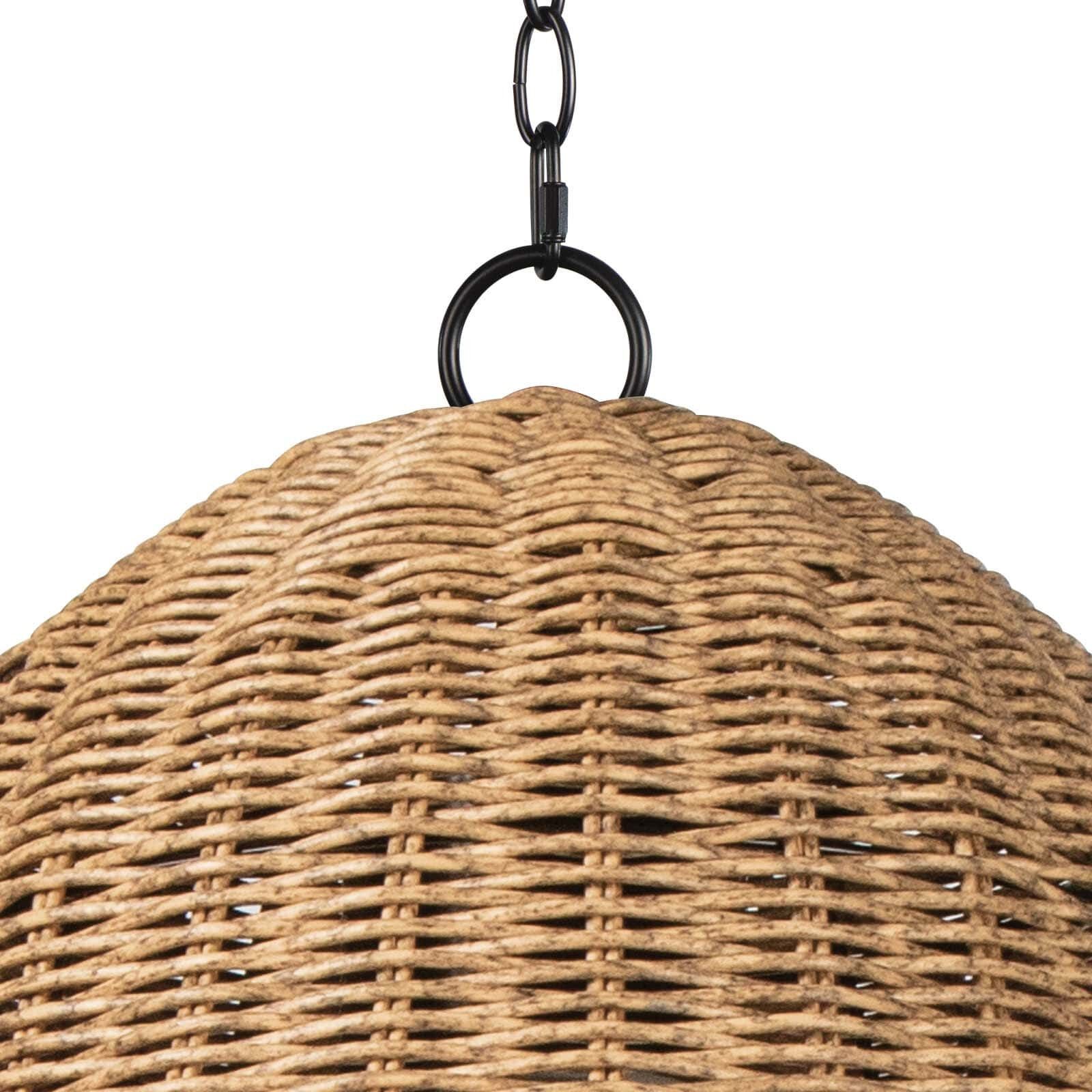 Beehive 1 Light 14.25 inch Natural Outdoor Pendant, Small