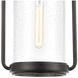 Ash Creek 1 Light 12 inch Matte Black with Brushed Brass Outdoor Pendant