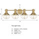 Dalton 4 Light 31 inch Brushed Gold Vanity Light Wall Light