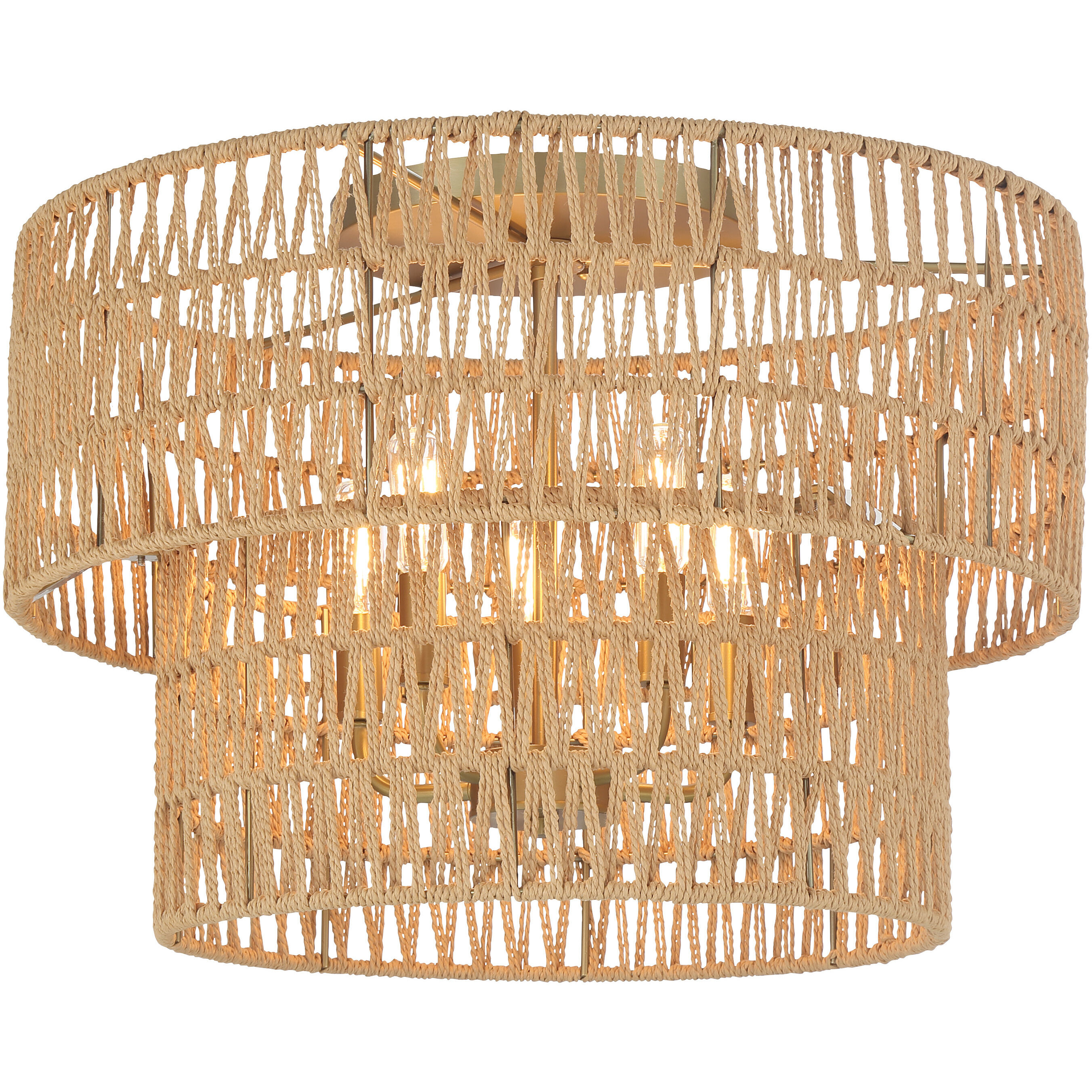 Bungalow Heaven 5 Light 20 inch Soft Brass Flush Mount Ceiling Light