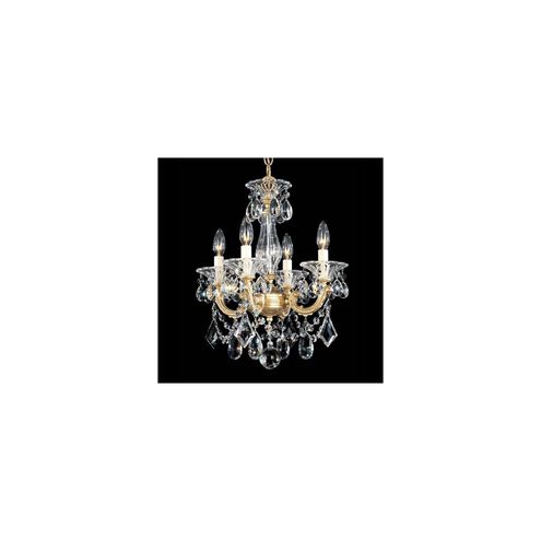 La Scala 4 Light 14.5 inch Antique Silver Chandelier Ceiling Light, Convertible to Pendant