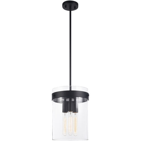 Matteo Lighting Zale 3 Light 11 inch Black Pendant Ceiling Light C78403BK - Open Box