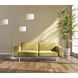Bowery 74 inch 100 watt Antique Brass Arc Lamp Portable Light in Off-White Textured Linen