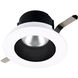 Aether LED B/Wt Recessed Lighting in Spot, 90, 3000K, Black/White, Round