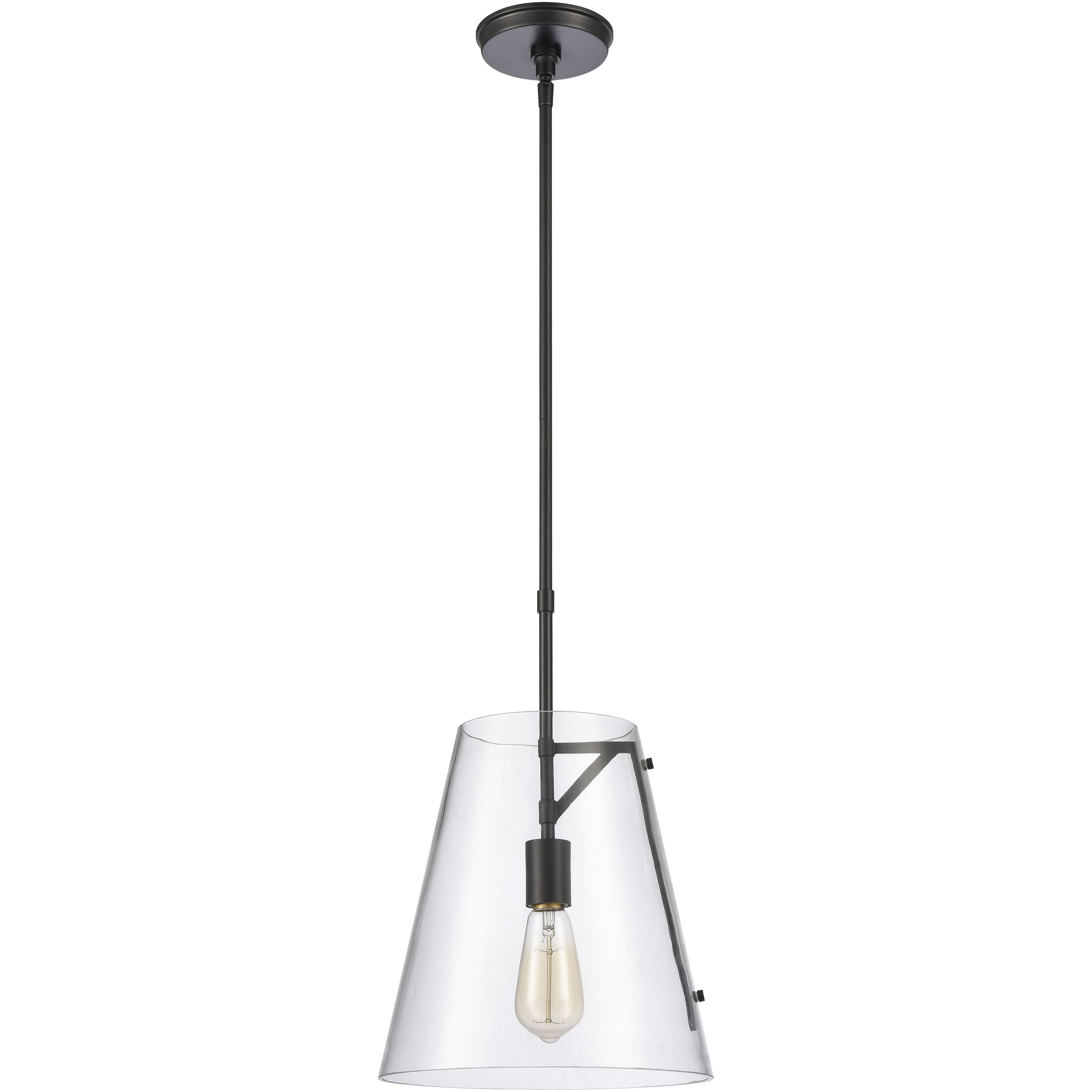 Trustle 1 Light 11 inch Matte Black Pendant Ceiling Light