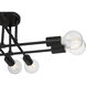 Nova 8 Light 20 inch Matte Black Semi Flush Ceiling Light
