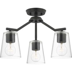 Vertex 3 Light 18 inch Matte Black Convertible Chandelier Ceiling Light