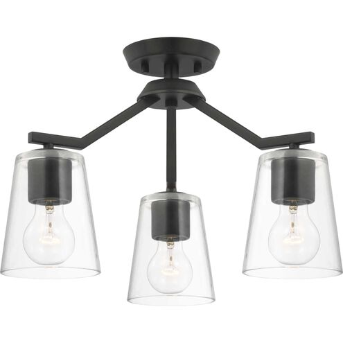 Vertex 3 Light 18 inch Matte Black Convertible Chandelier Ceiling Light