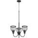 Omni 3 Light 19 inch Noir Mini Chandelier Ceiling Light, Convertible
