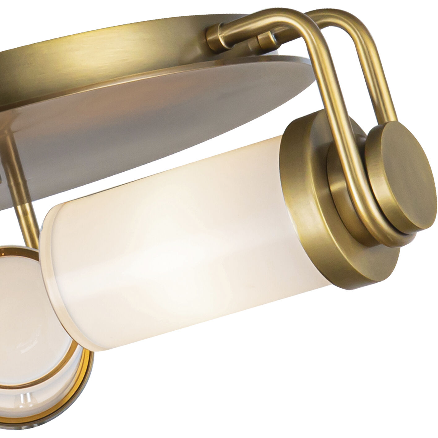 Wynwood 3 Light 16.63 inch Vintage Brass/Glossy Opal Flush Mount Ceiling Light