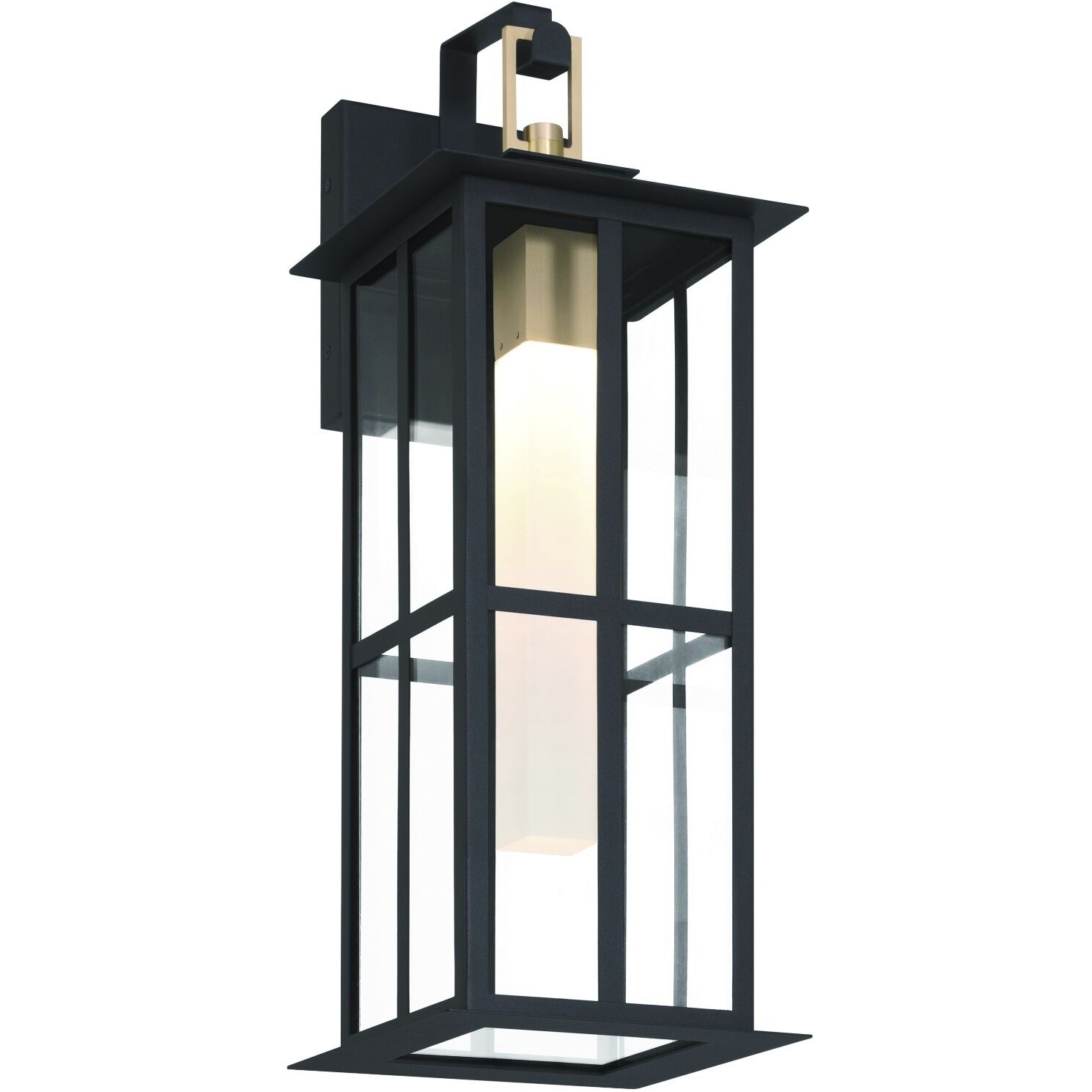 Greyson 1 Light 22 inch Brass and Black Outdoor Wall Lantern
