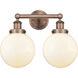Beacon 2 Light 15.5 inch Antique Copper Bath Vanity Light Wall Light in Matte White