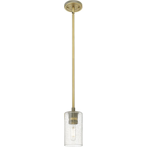 Downtown Urban Crown Point 1 Light 3.88 inch Brushed Brass Pendant Ceiling Light in Seedy