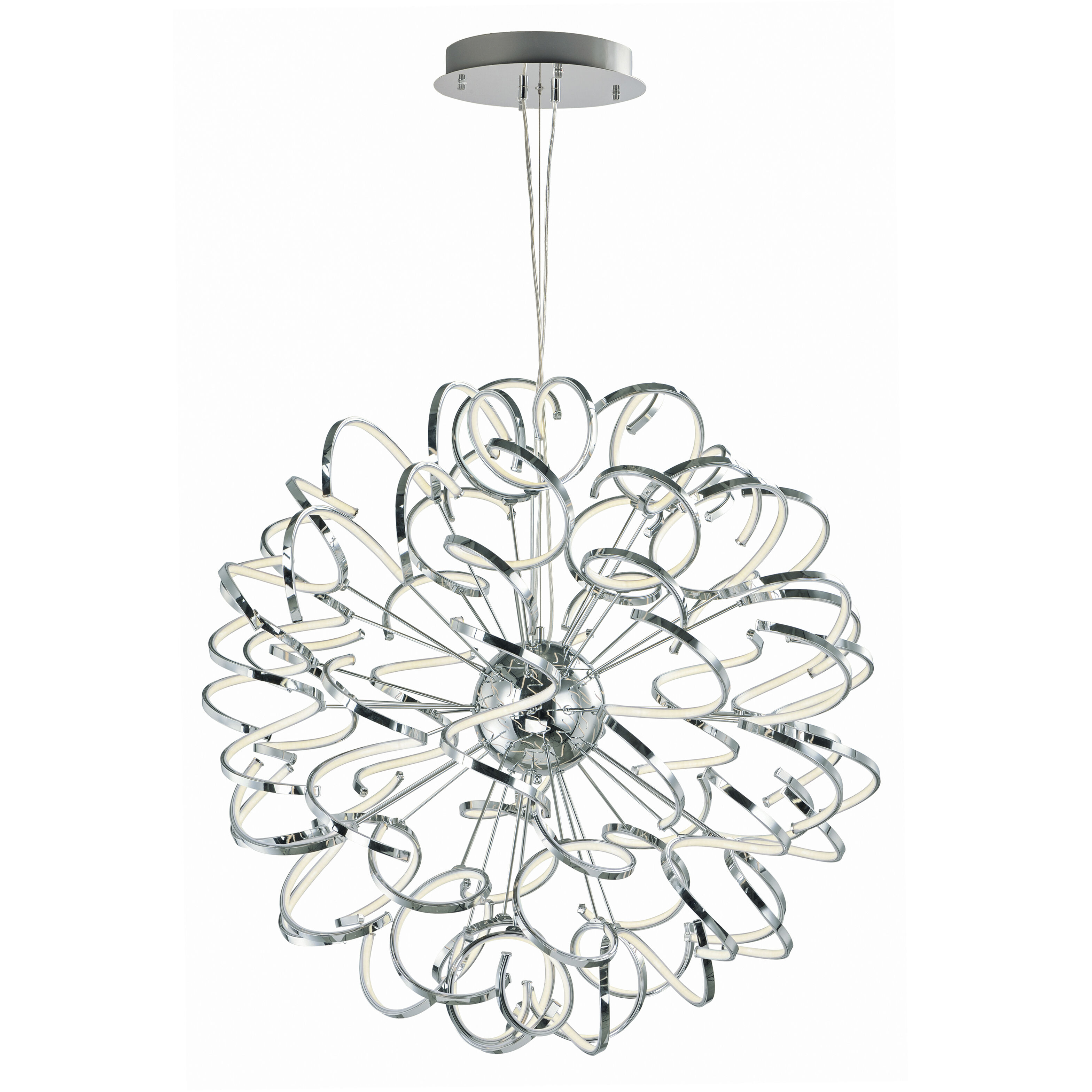 Chaos LED 39.5 inch Polished Chrome Entry Foyer Pendant Ceiling Light