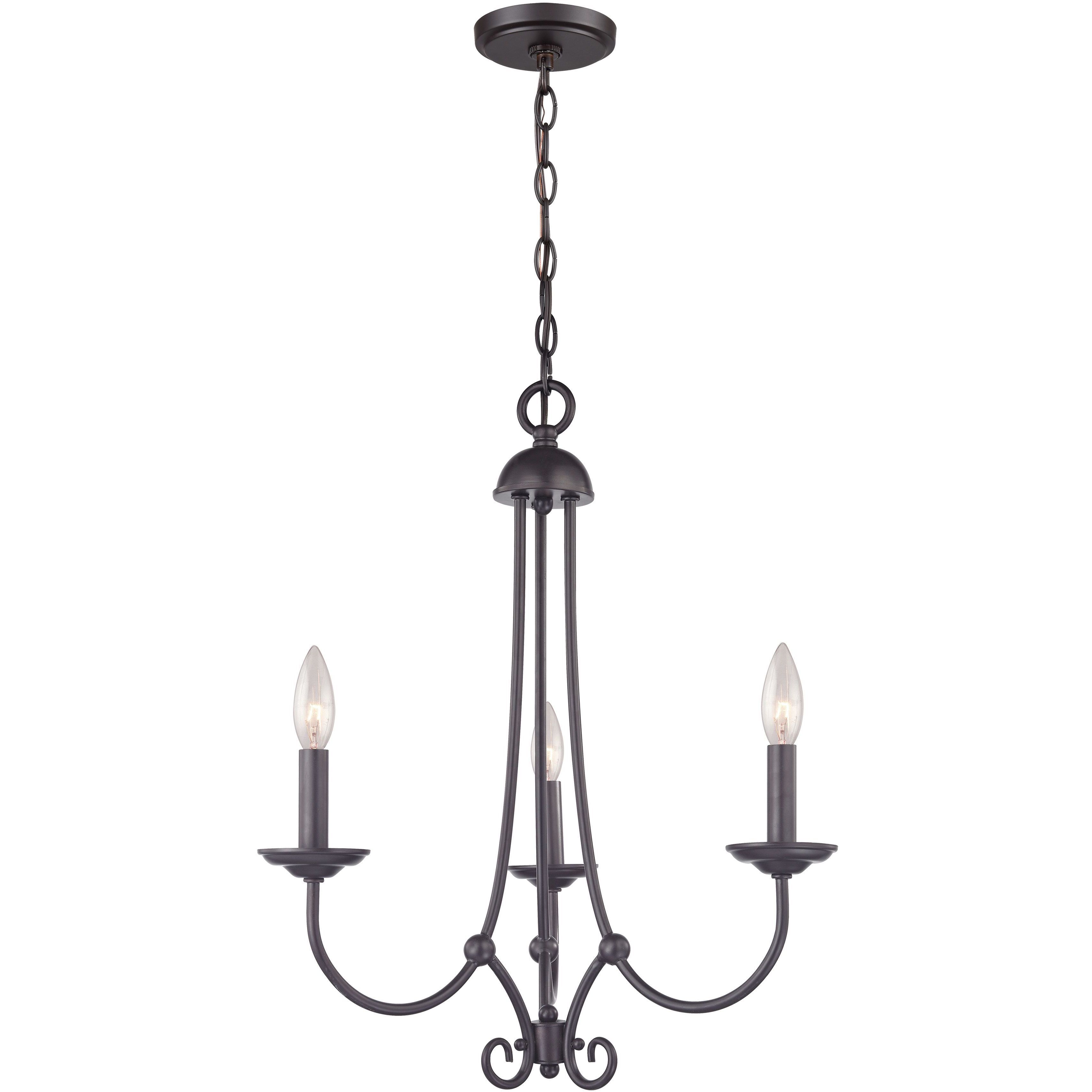 Montgomery 3 Light 20 inch Oil Rubbed Bronze Chandelier Ceiling Light