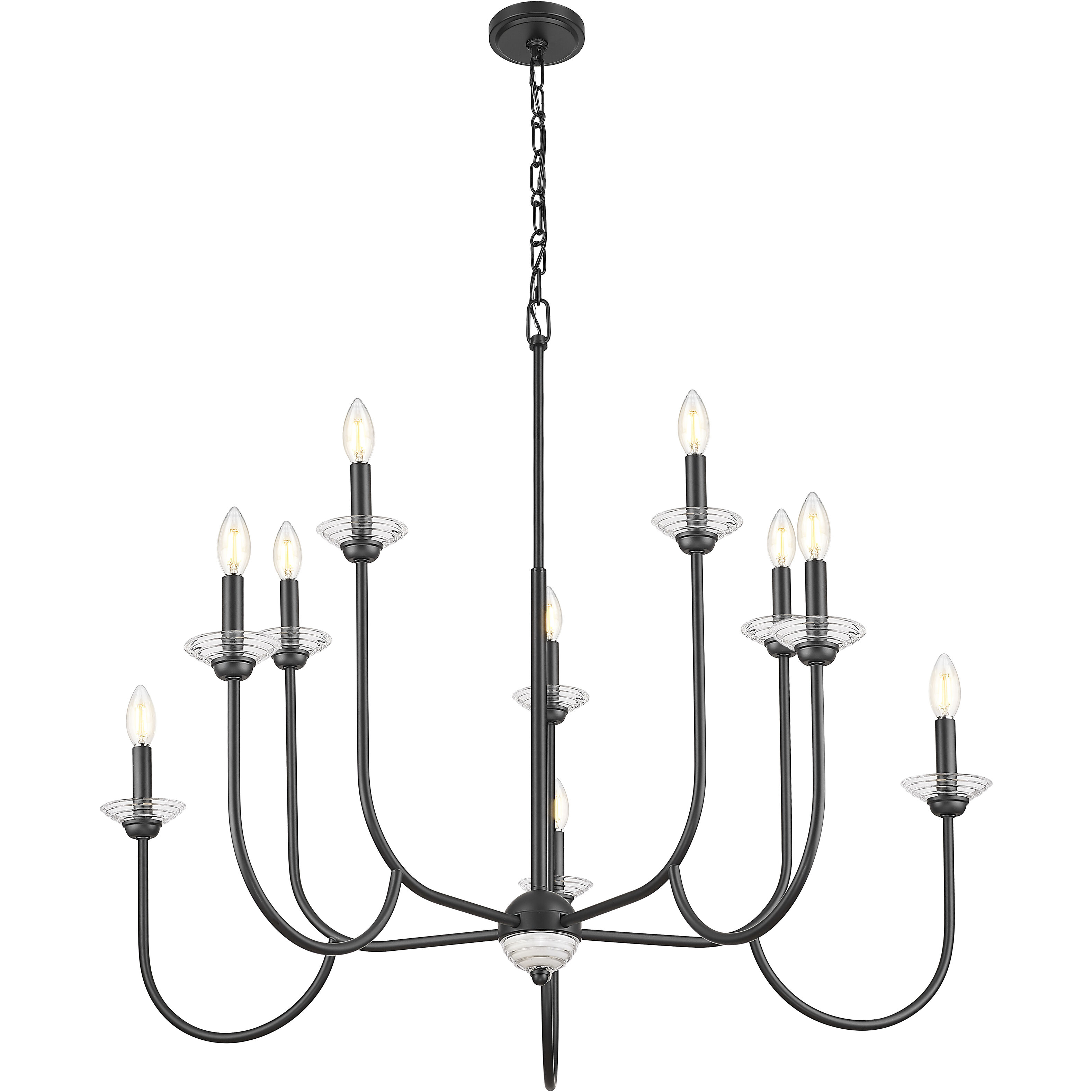 Allistair 10 Light 42 inch Matte Black Chandelier Ceiling Light