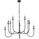 Allistair 10 Light 42 inch Matte Black Chandelier Ceiling Light