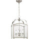 Chapman & Myers Archtop 4 Light 14.5 inch Polished Nickel Lantern Pendant Ceiling Light, Small