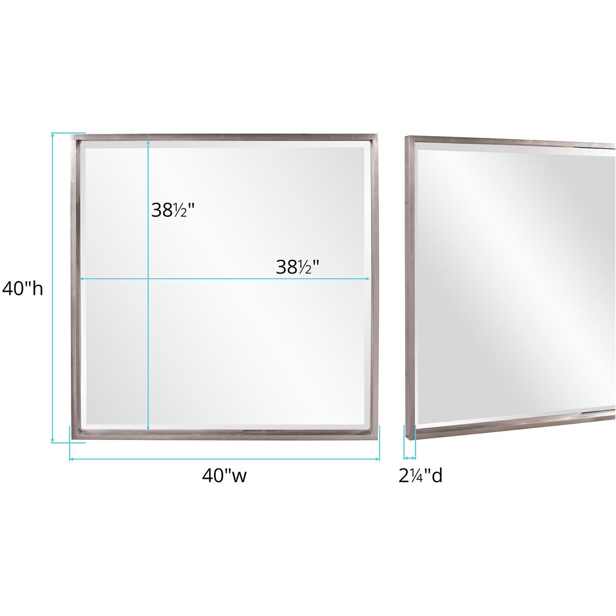 Isa 40 X 40 inch Bright Nickel Wall Mirror