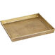 Square Linen Antique Brass Tray, Set of 2