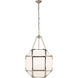 Suzanne Kasler Morris 3 Light 13.5 inch Polished Nickel Lantern Pendant Ceiling Light in White Glass, Small