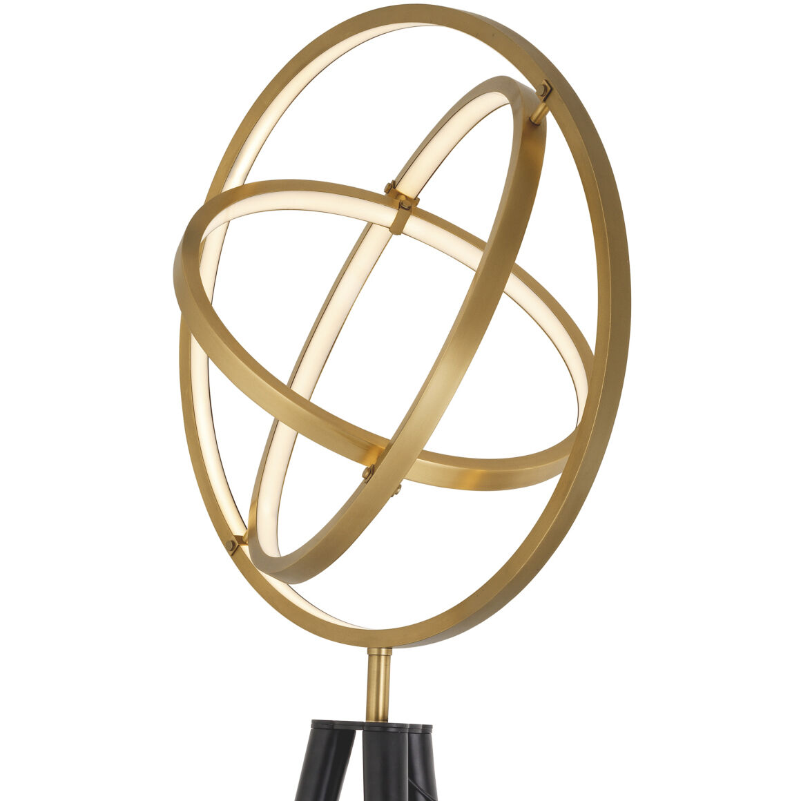 Cassini 80.71 inch Antique Brass with Black Floor Lamp Portable Light